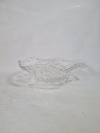 Фруктовница винтажная Im Stil Walther Glas, большая, с цветочным декором, хрусталь, 27 см, Германия, 1970-80гг.