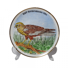 Winterling Roslau Bavaria Винтажная декоративная тарелка с позолоченным ободком &quot;Райхартсхаузен&quot;, 19,5см, Германия, 1984г.