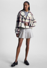 Tommy Hilfiger CHECK PEACOAT Summer jacket ecru CHECK PEACOAT Летняя куртка экрю