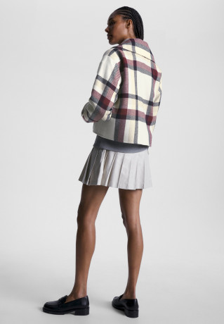 Tommy Hilfiger CHECK PEACOAT Summer jacket ecru CHECK PEACOAT Летняя куртка экрю