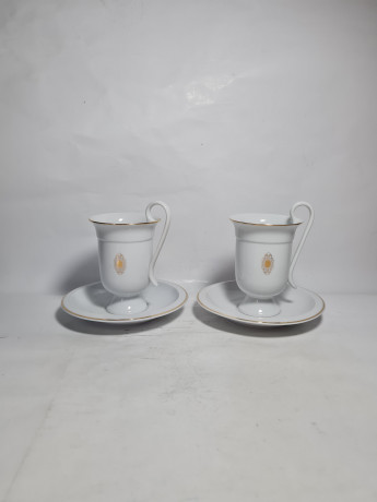 Кофейная пара винтажная Burg Lindau / Feines, 2 шт., фарфор, Германия, 1970-80гг.