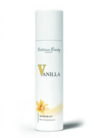 Bettina Barty Vanilla Deodorant Spray, Дезодорант-спрей Vanilla, защита от запаха пота, без солей алюминия, ванильный аромат, 150 мл