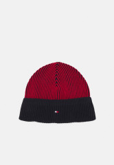 Tommy Hilfiger DOUBLE STITCH BEANIE UNISEX Beanie navy/red ШАПКА С ДВОЙНОЙ СТРОЧКОЙ УНИСЕКС Шапочка темно-синий/красный