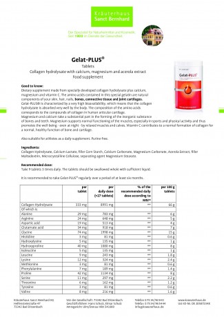 Krauterhaus Sanct Bernhardt Gelat-PLUS, 1600 таблеток на 2 месяцев