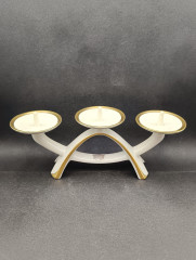 Подсвечник винтажный Alka Kunst Bavaria, белый фарфор с позолоченным декором, 25.5 x 12 см, Германия, 1960-70гг.