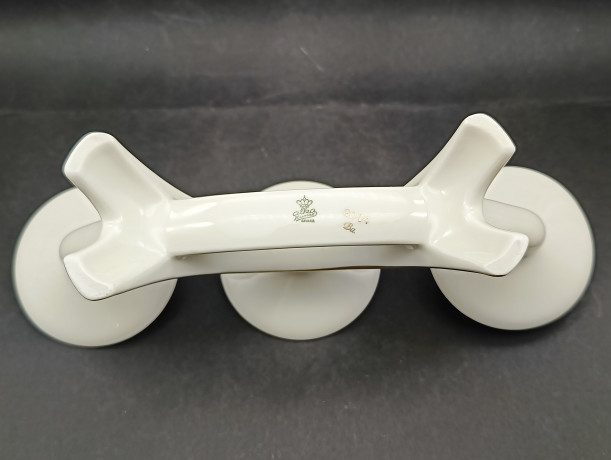 Подсвечник винтажный Alka Kunst Bavaria, белый фарфор с позолоченным декором, 25.5 x 12 см, Германия, 1960-70гг.