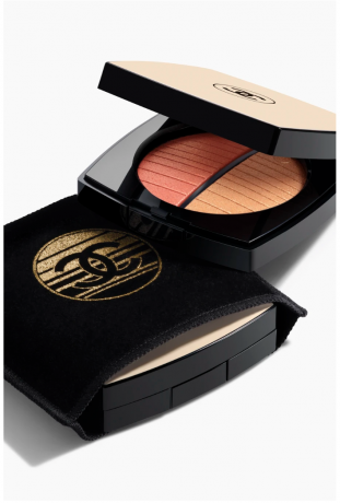 Дуэт хайлайтера и пудры CHANEL LES BEIGES POUDRE BELLE MINE LUMIRE DORE, тон SOLEIL COUCHANT, эксклюзивный ограниченный выпуск 2025 
