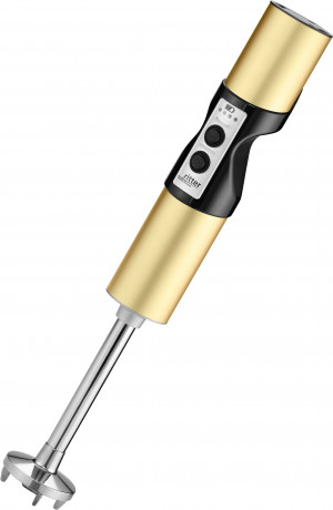 ritter ritter Akku-Stabmixer stilo 7 Plus Trendfarbe Gold, 120 W, mit 4 Aufsatzen aus Edelstahl sowie 2 Mixbechern  Аккумуляторный ручной блендер Ritter stilo 7 Plus модного золотого цвета, 120 Вт, с 4 насадками из нержавеющей стали и 2 чашками для смешив