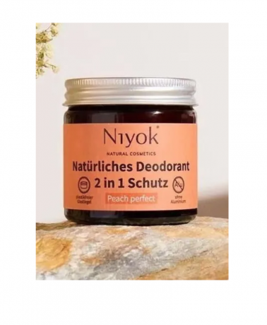 Niyok 2 in 1 Deodorant Creme Anti-Transpirant Peach Perfect, Дезодорант-крем 2 в 1 Peach Perfect, 40 мл, без спирта и алюминия, Германия