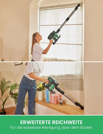 Vactidy Vactidy Akku-Hand-und Stielstaubsauger Ideal fur Hartboden, Teppiche, Tierhaare, 120,00 W, beutellos, Mit abnehmbarem bis zu Staubsauger Tierhaare fur Hartholzboden  Беспроводной ручной пылесос Vactidy, идеально подходящий для уборки твердых полов