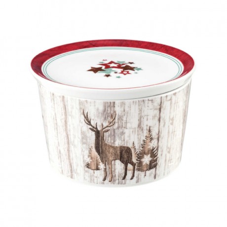 Seltmann Weiden Seltmann Weiden Life Christmas Schale rund mit Deckel d: 14 cm / h: 9 cm / 0,74 L Seltmann Weiden Life Рождественская миска круглая с крышкой d: 14 см / высота: 9 см / 0,74 л
