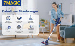 7Magic 7Magic Akku-Handstaubsauger Staubsauger Kabellos mit 25000pa Saugkraft, 6 in1 Akkustaubsauger, 160 W, beutellos, 1.0L Staubbehalter, fur Tierhaare, Teppich, Polster und Hartboden  Беспроводной ручной пылесос 7Magic, беспроводной пылесос с мощностью