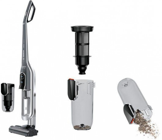 BOSCH BOSCH Akku-Stielstaubsauger Athlet Ultimate ProSilence 32.4 V BBH7SIL, beutellos, Laufzeit bis zu 60 Minuten, alle Bodenbelage, sehr leise  Беспроводной пылесос BOSCH Athlet Ultimate ProSilence 32,4 В BBH7SIL, без мешка, время работы до 60 минут, вс