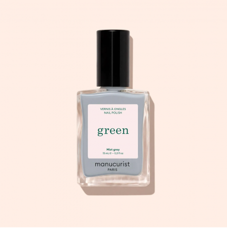 Manucurist Green Mist Grey 15ml, Лак для ногтей Mist Grey (Франция), 15мл, стойкое покрытие без сколов, безопасная растительная формула 9 Free 