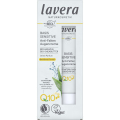 LAVERA Basis Sensitiv Anti-Falten Augencreme, 15 ml, Лавера Крем для кожи вокруг глаз против морщин, коэнзим Q10 и био-алоэ, 15 мл