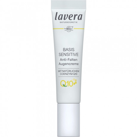 LAVERA Basis Sensitiv Anti-Falten Augencreme, 15 ml, Лавера Крем для кожи вокруг глаз против морщин, коэнзим Q10 и био-алоэ, 15 мл