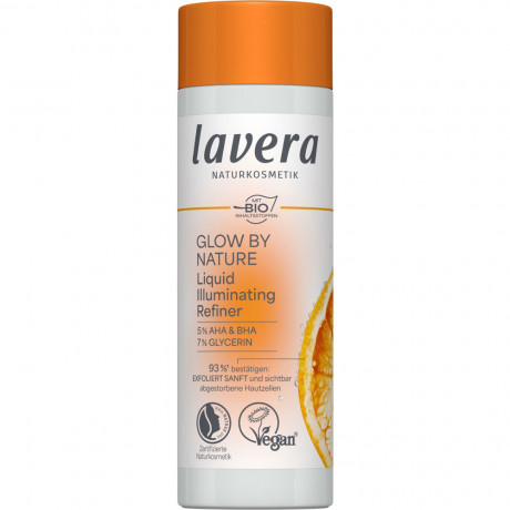 LAVERA Glow By Nature Liquid Illuminating Refiner, 100 ml, Лавера Жидкий эксфолиант для лица для свежего сияния и антиоксидантного ухода, натуральные AHA-кислоты и BHA-кислота, 100 мл
