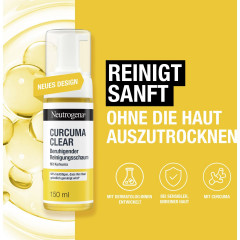 Neutrogena Curcuma Clear Beruhigender Reinigungsschaum, 150 ml, Neutrogena Curcuma Clear Успокаивающая очищающая пенка для лица, 150 мл