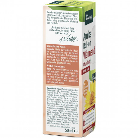 Kneipp Arnika Roll-on Waermend, 50 ml, Kneipp разогревающий роликовый бальзам с арникой, 50 мл