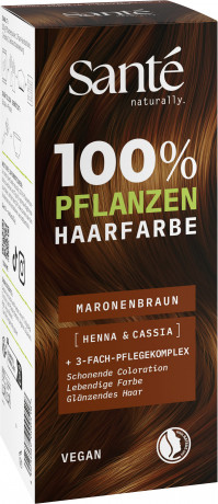 SANTE 100% Pflanzen Haarfarbe Maronenbraun, 100 g, Санте Растительная краска для волос Maronenbraun, каштаново-коричневый оттенок, 100 г