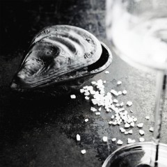 Rosenthal Rosenthal Papes Salz Auster Austerndose Schwarz matt - Perlmutt 10x6 cm / h: 3,5 cm Коробка для устриц Rosenthal Papes salt oyster черный матовый - перламутр 10x6 см / высота: 3,5 см