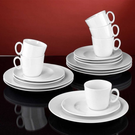 Seltmann Weiden Seltmann Weiden Paso Weiss Kaffeeservice rund 18-tlg. Кофейный сервиз Seltmann Weiden Paso Weiss из 18 предметов.