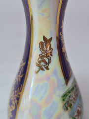 Ваза-кувшин винтажная Echt Gold с изображением видов города Пассау, средняя, фарфор, Германия, 1960-70гг.