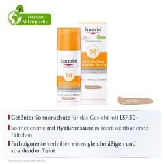 Eucerin Sun CC Creme getont mittel LSF 50+  Солнцезащитный СС крем тонирующий средний SPF 50+