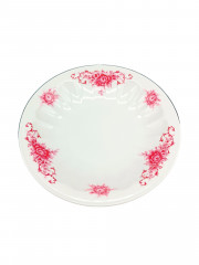 Тарелка винтажная Seltmann Weiden Bavaria с обьемным принтом из розовых цветков, с гранями, фарфор, 19 см, Германия, 1960-70гг.