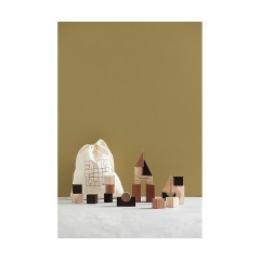 Kids Concept Bauklotze Natur Neo 21-teilig mit Sackchen Bausteine Строительные блоки натуральный нео 21 штука с мешком строительных блоков