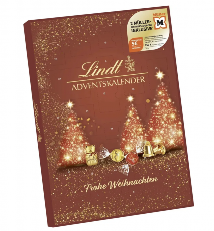 Адвент-календарь 2025 Lindt Muller 2stk, 24 сладких сюрприза, 194 г х 2 шт