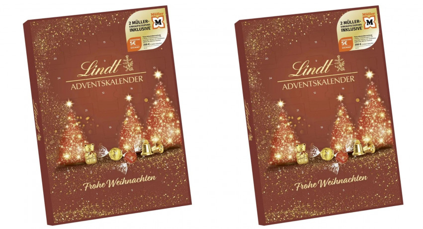 Адвент-календарь 2025 Lindt Muller 2stk, 24 сладких сюрприза, 194 г х 2 шт
