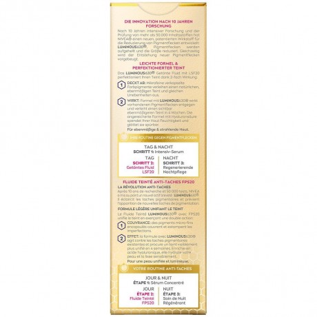 Nivea Cellular Luminous630 Anti-Pigmentflecken Getontes Fluid  Cellular Luminous630 Тонирующий флюид против пигментных пятен