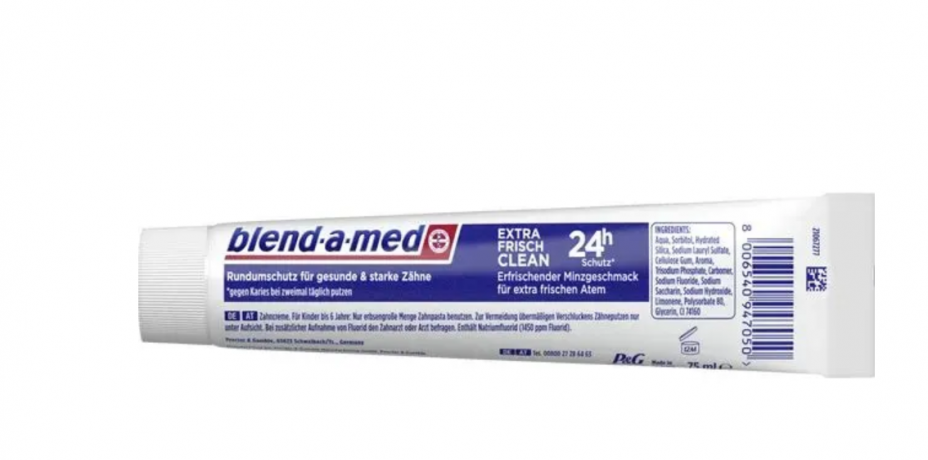 Blend-a-med Extra Frisch Clean 75ml x 10st, Зубная паста для взрослых (Германия), свежесть дыхания и защита от кариеса 24 часа, мятный вкус, 75 мл x 10шт