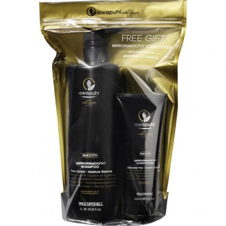 Paul Mitchell (Поль Митчелл) Awapuhi Save On Duo Set, Mirror Smooth Shampoo Шампунь 1000 мл + Mirror Smooth Conditioner Кондиционер для волос 250 мл / 1 шт.