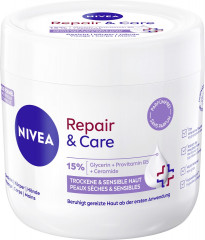 NIVEA Body Repair &amp; Care Creme Parfumfrei, 400 ml, Нивеа Крем для тела без парфюма, 15% глицерин, провитамин B5 и церамиды, для сухой и чувствительной кожи, 72ч увлажнение, 400 мл
