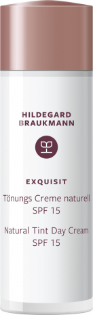 Hildegard Braukmann EXQUISIT Toenungs Creme naturell SPF 15, 50 ml, Hildegard Braukmann тонирующий дневной крем для лица в натуральном оттенке для всех типов кожи, SPF 15, 50 мл