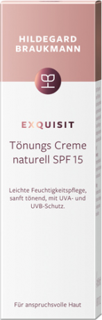 Hildegard Braukmann EXQUISIT Toenungs Creme naturell SPF 15, 50 ml, Hildegard Braukmann тонирующий дневной крем для лица в натуральном оттенке для всех типов кожи, SPF 15, 50 мл