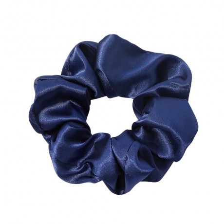 SOHO Satin Scrunchie Navy Атласная резинка для волос