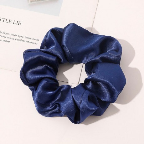 SOHO Satin Scrunchie Navy Атласная резинка для волос