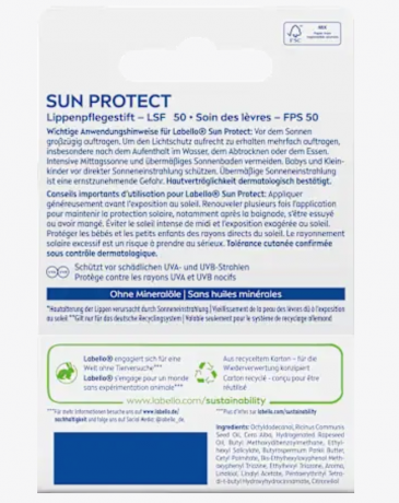 Labello Lippenpflegestift sun protect LSF 50+,  Бальзам для губ в стике с солнцезащитным эффектом SPF 50+, 4,8 г