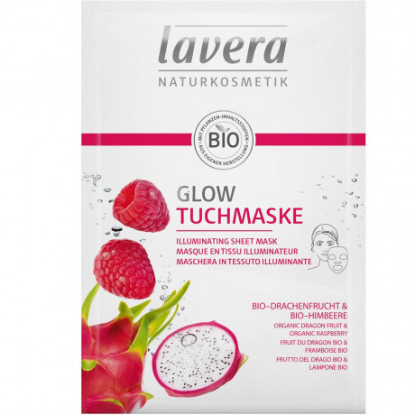 LAVERA Glow Tuchmaske, 21 ml, Лавера Тканевая маска для лица с эффектом сияния, экстракт личи, 21 мл