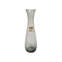 Ваза винтажная Dietsche, темно-серое стекло, 21 x 6 см, Германия, 1970-1980гг.