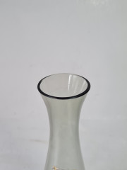 Ваза винтажная Dietsche, темно-серое стекло, 21 x 6 см, Германия, 1970-1980гг.