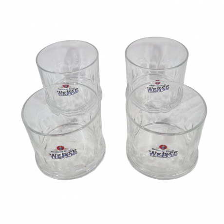 Стакан для пива винтажный Berliner Kindl Weisse, стекло, 0.3 л, 4 шт., Германия, 1960-70гг.