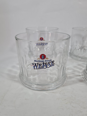 Стакан для пива винтажный Berliner Kindl Weisse, стекло, 0.3 л, 4 шт., Германия, 1960-70гг.