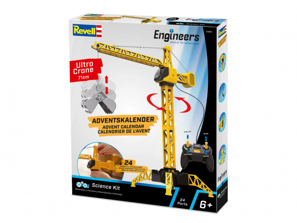Revell Engineers 01065 Adventskalender 2026, 24 Bauetappen, Revell Engineers Адвент-календарь 2026 для сборки подъёмного крана, 24 этапа
