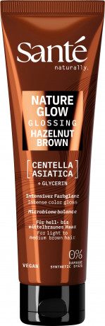 SANTE Nature Glow Glossing Hazelnut Brown, 150 ml, Санте Оттеночный глоссинг для волос Hazelnut Brown с растительными пигментами, орехово-коричневый, 150 мл