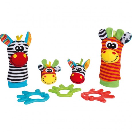 Playgro Playgro Geschenkset Dschungelfreunde mit Hand- und Fussgelenksrasseln Подарочный набор друзей джунглей Playgro с погремушками на запястье и лодыжке