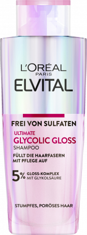 L'Oreal Paris Elvital Glycolic Gloss Shampoo, 200 ml, Шампунь с гликолевой кислотой для тусклых волос, гладкость и сияющий блеск, 200 мл